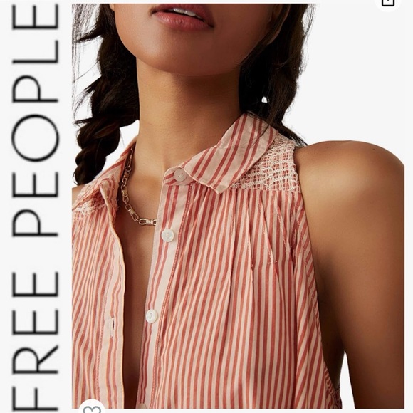 NWOT Free People Be Real Striped Button front Ruffle Mini Dress xs - Picture 3 of 16